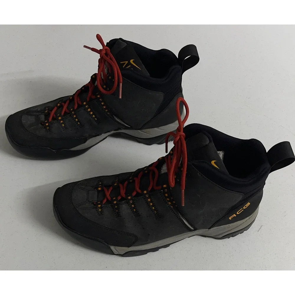 Nike ACG Air Mens Hiking Boots Black Grey Red 305313-071 Vintage 2004 Size 10.5